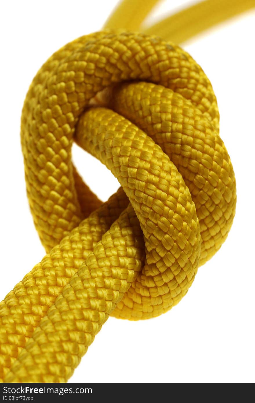 A knot on double yellow rope