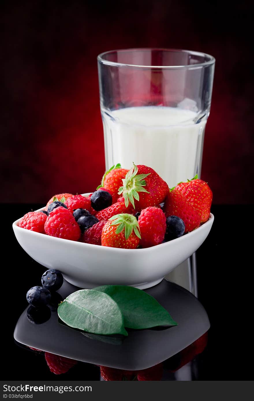 Milk and berries