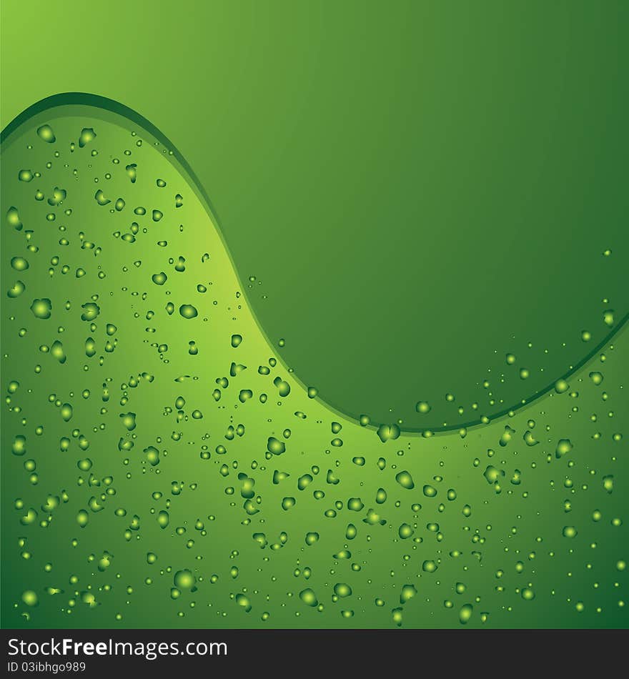 The green background and a drop