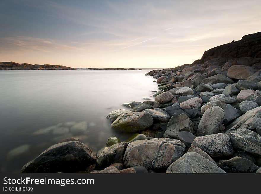 Beatiful water motion on the coast of west Sweden nearby Gothenburg. Beatiful water motion on the coast of west Sweden nearby Gothenburg.