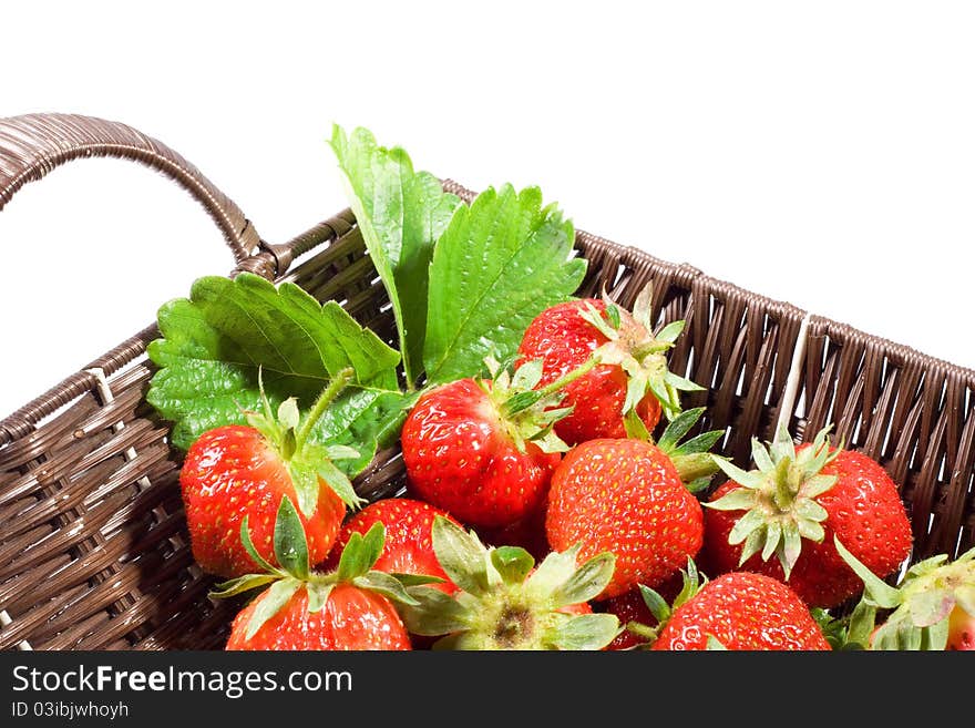 Juicy strawberries in the basket