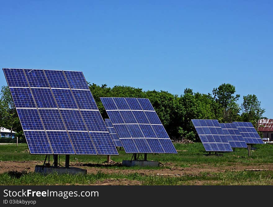 Solar Panels against blue sky