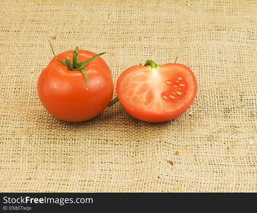 Red sliced very tasty tomatoes