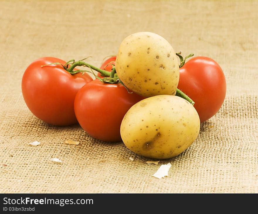 Potatoes and tomatoes