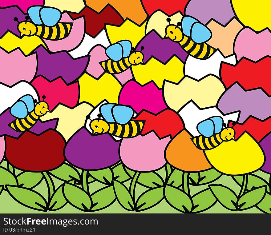 Tulips and bees