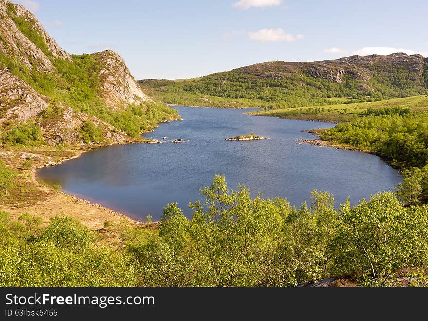 View of a lake in southern Norway. View of a lake in southern Norway