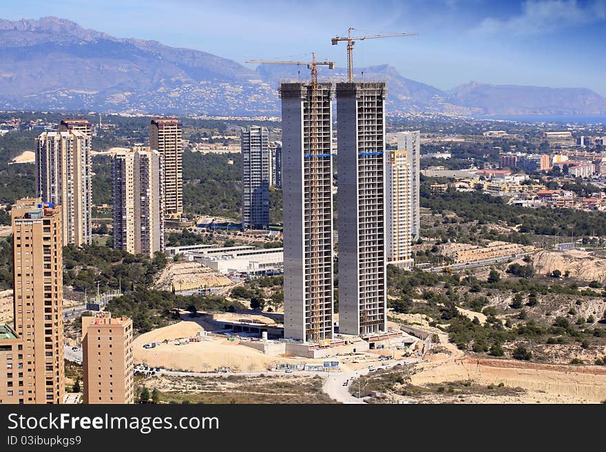 Buildings in Benidorm city, Alicante. Buildings in Benidorm city, Alicante