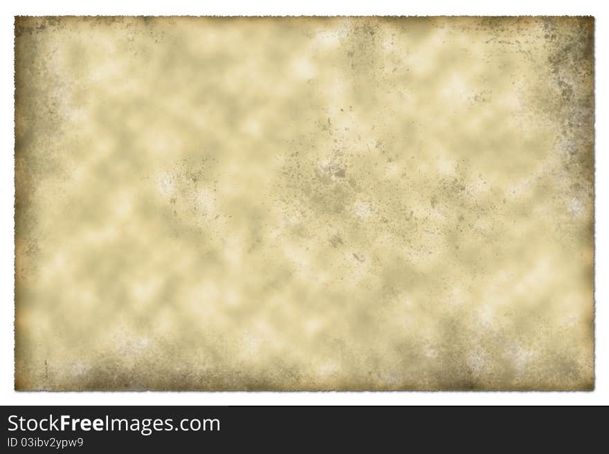 Sheet of old paper isolated on white background