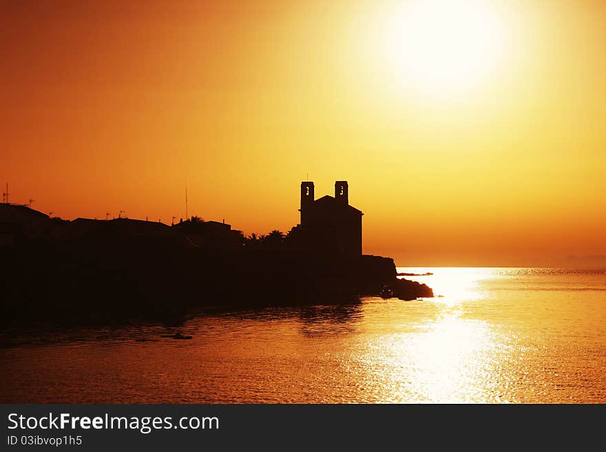 Sunset in Tabarca Island, Alicante.