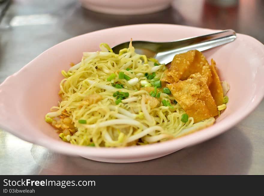 Asian style noodle with pork and fish ball