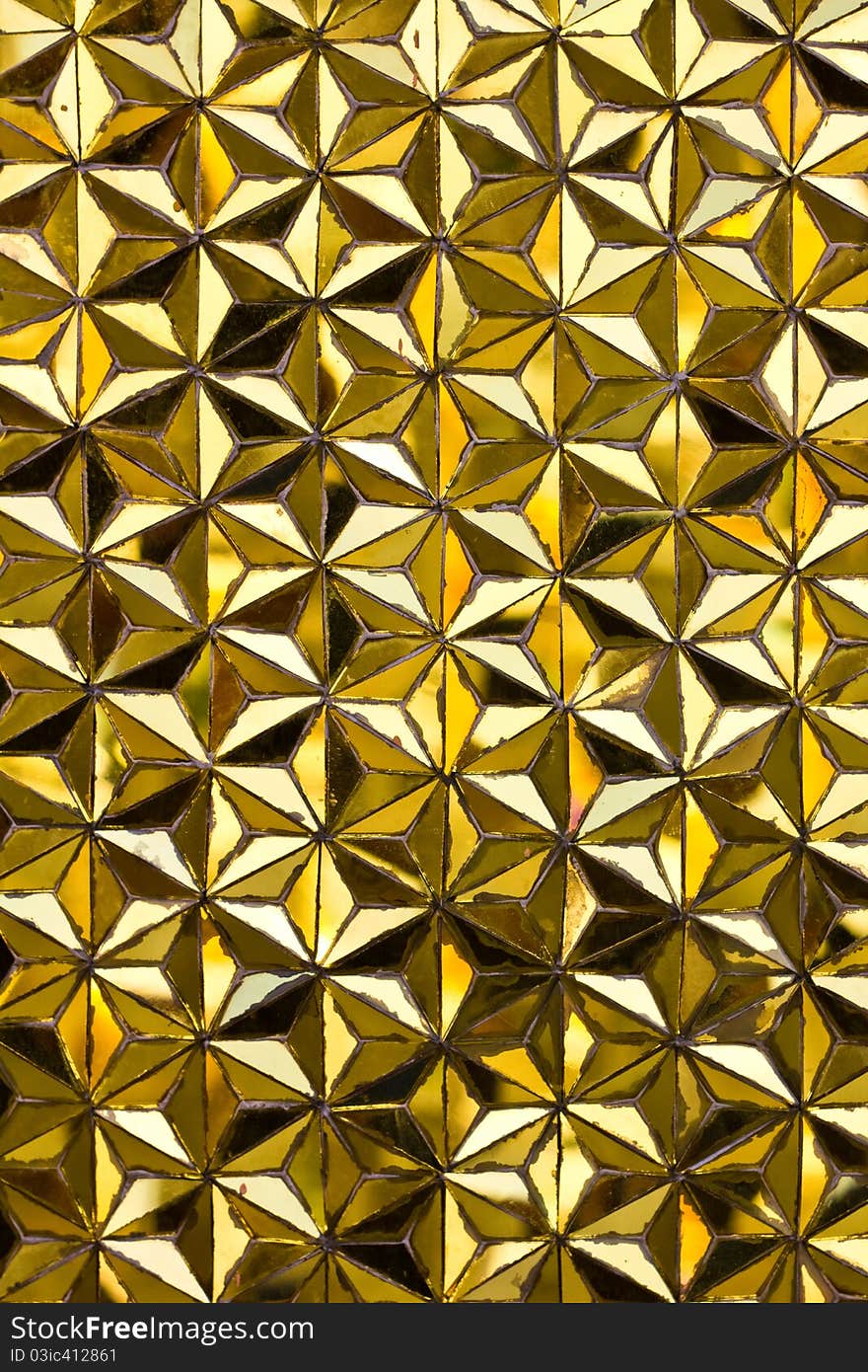 Golden Ceramic Texture On Wall