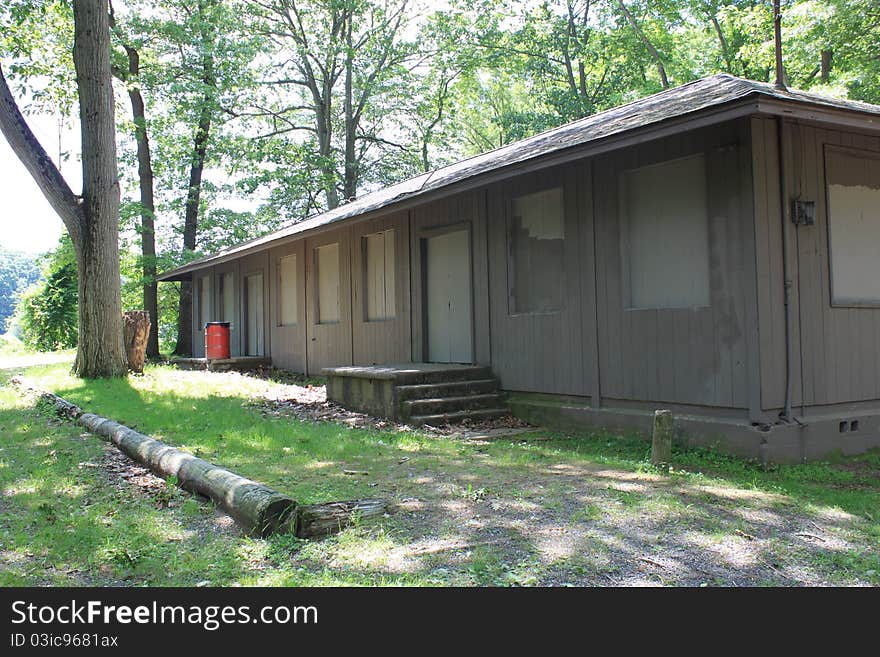 Abandoned camp building