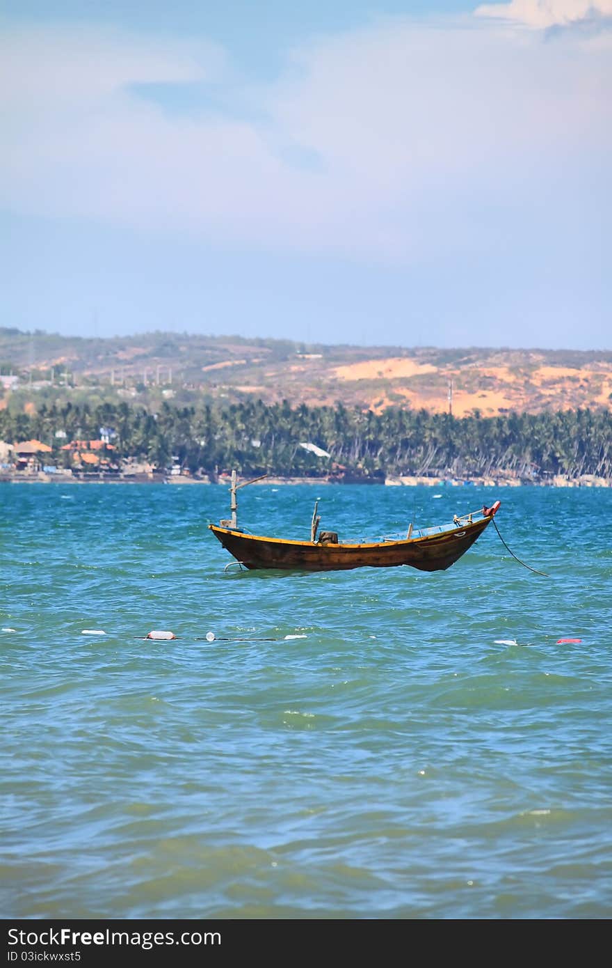 Photo of fishing boat on the sea, Vietnam, Phan Thiet