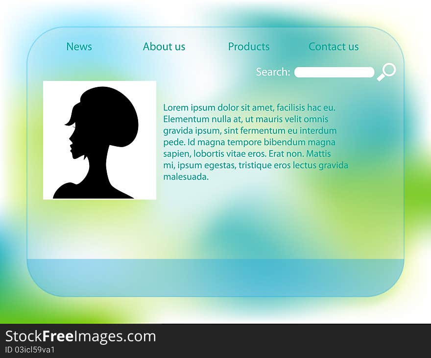 Vector template green website page. Vector template green website page