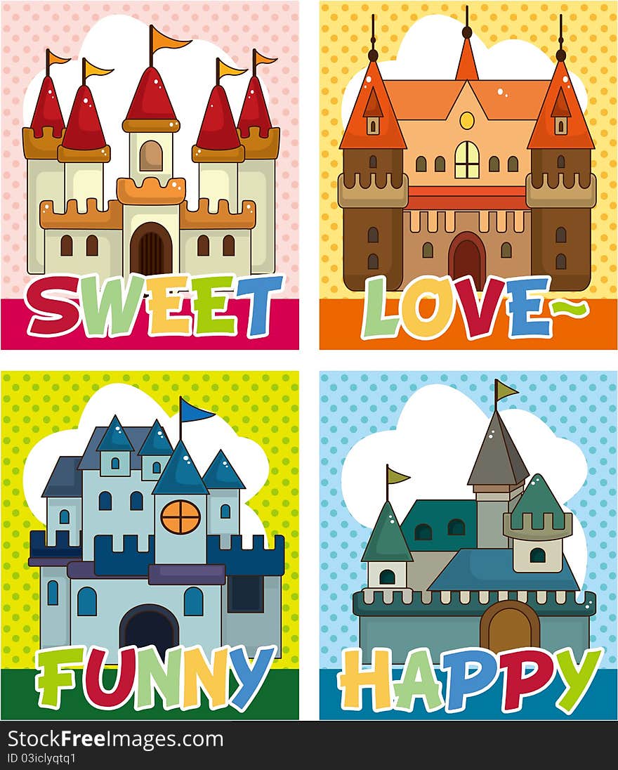 Cartoon castle card