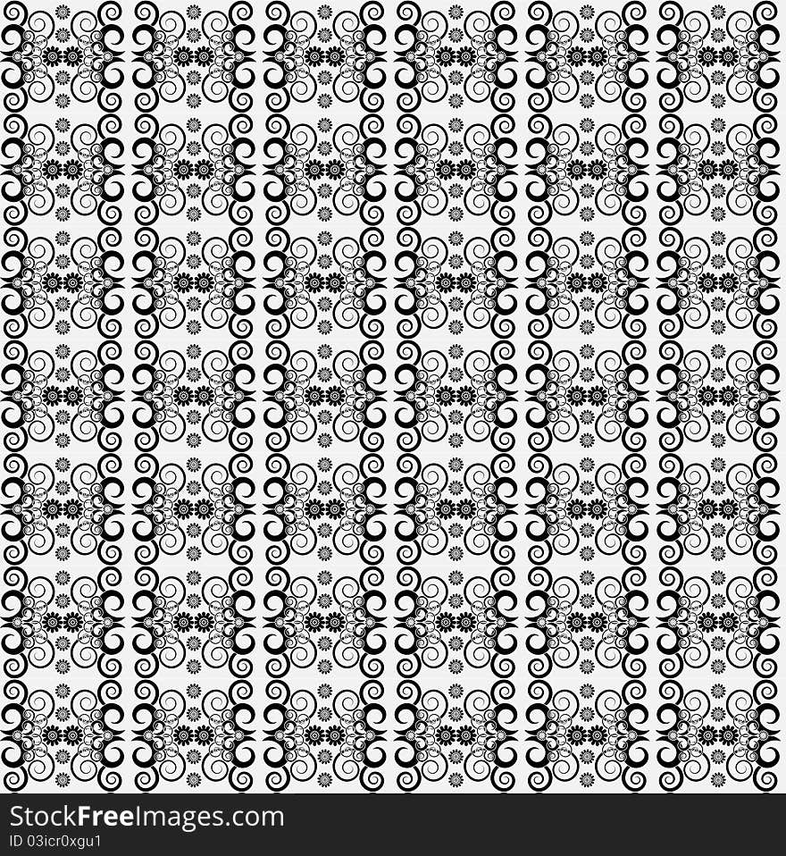 Pattern with flower seamless texture on white background