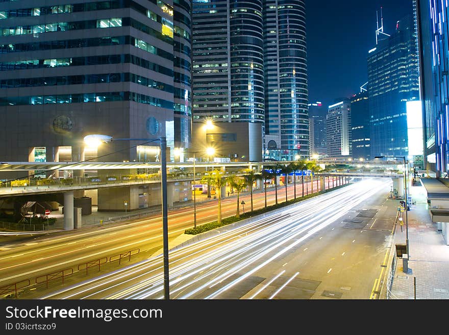 Traffic night in Hong Kong. Traffic night in Hong Kong