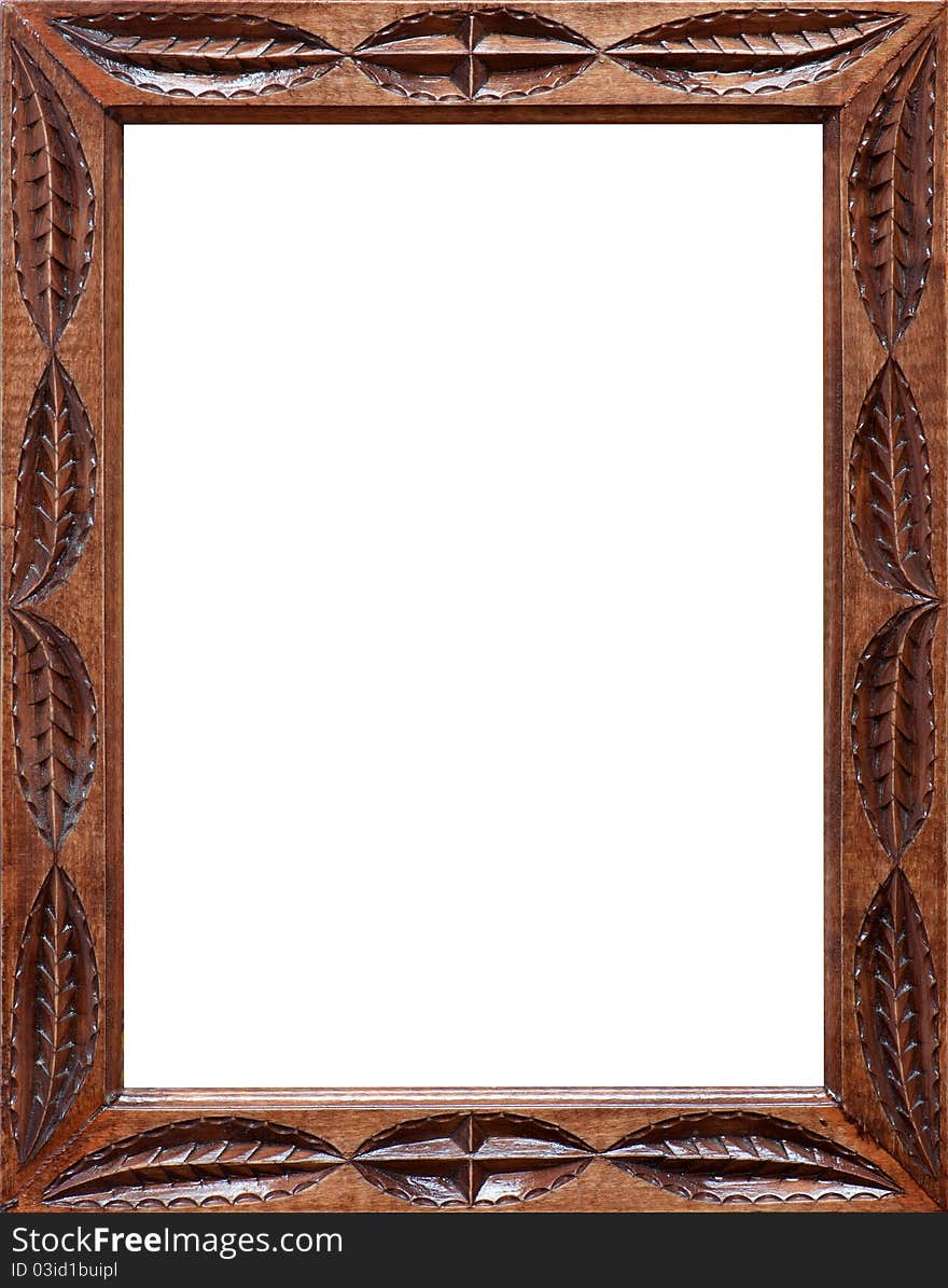 Empty wooden frame, fretwork for a painting or picture. Empty wooden frame, fretwork for a painting or picture