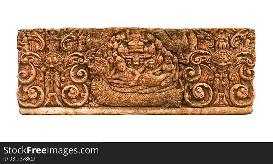 Carved sandstone  king bed 1