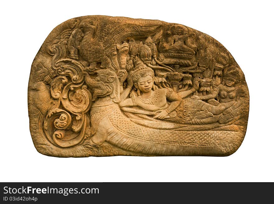 Carved sandstone  king bed