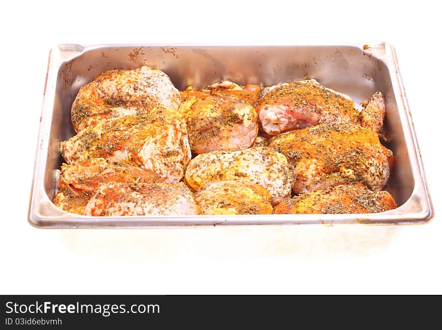 Fat spiced grilled chicken isolated