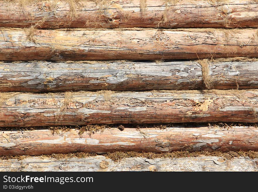 Detailed view of the surface of the wooden house. Detailed view of the surface of the wooden house.