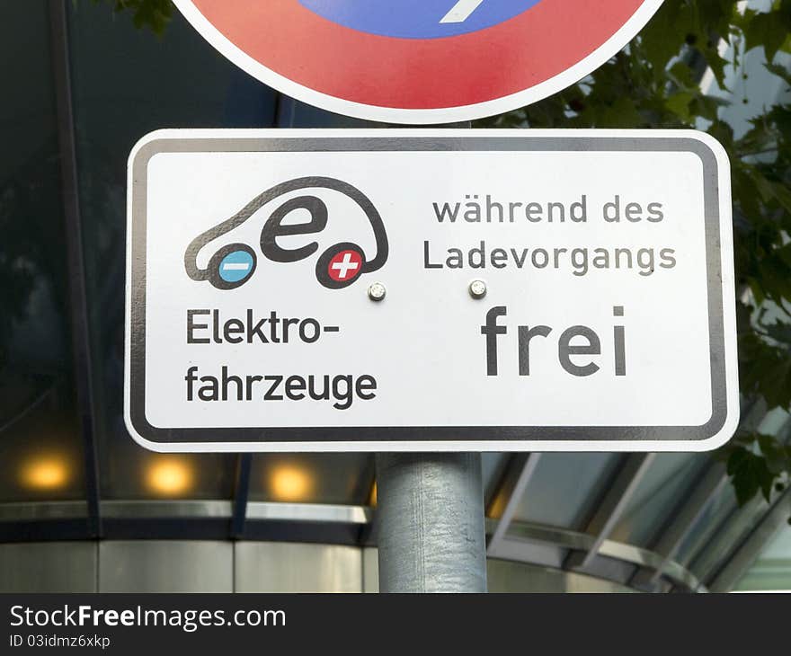 Electric car sign