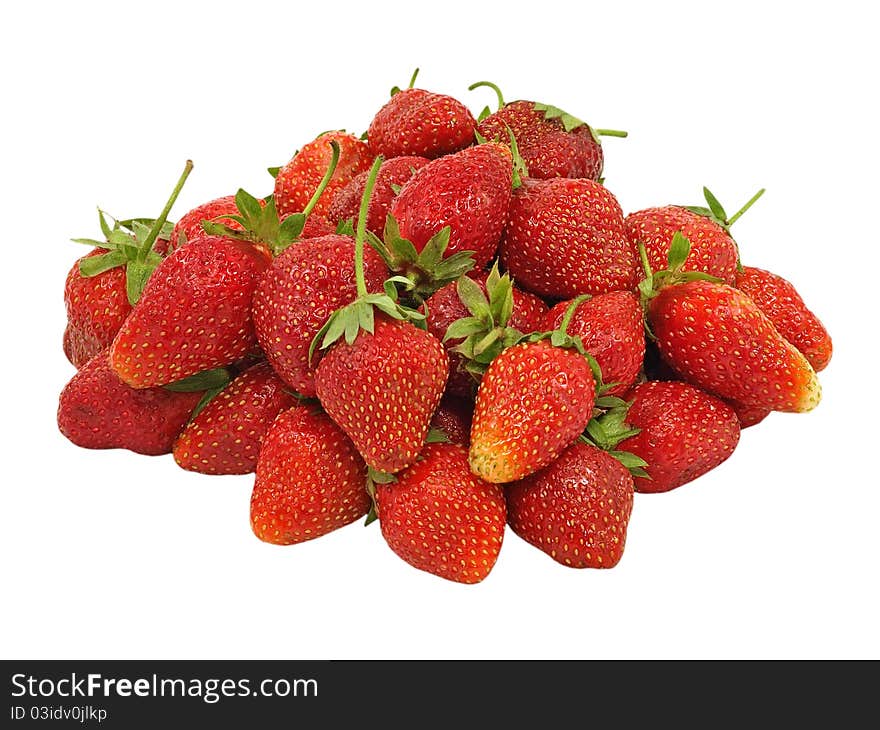 Fresh strawberries isolated on a white background. Fresh strawberries isolated on a white background.