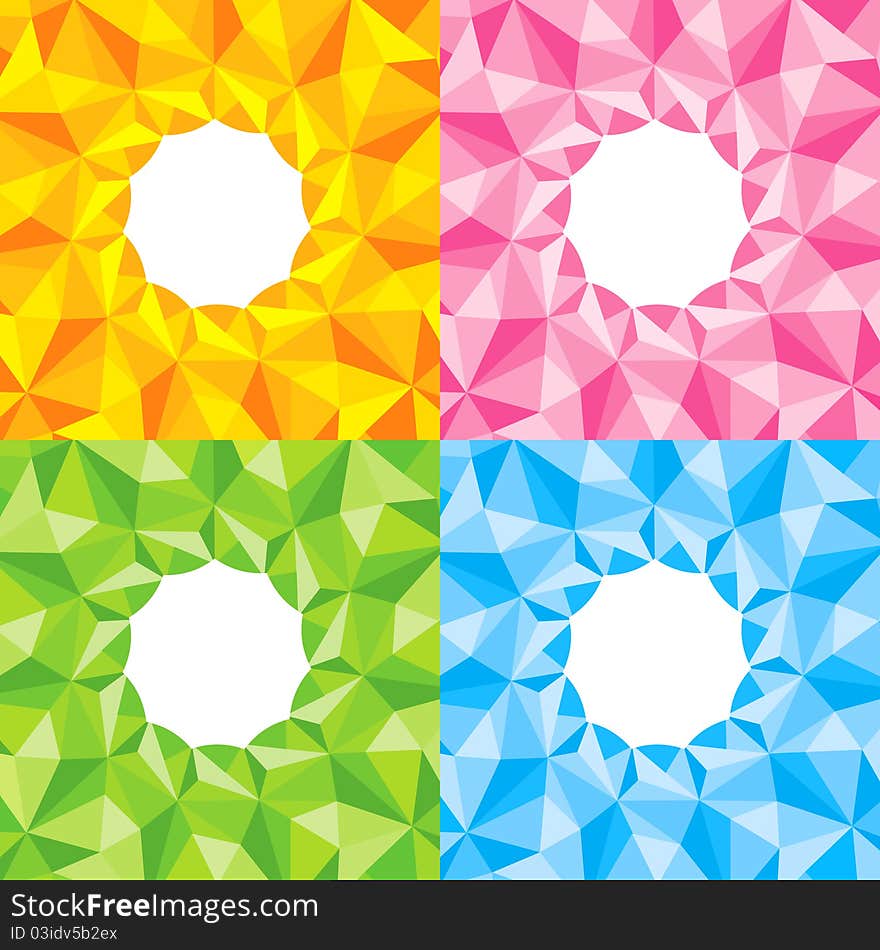 Four bright background in the form of origami. Four bright background in the form of origami