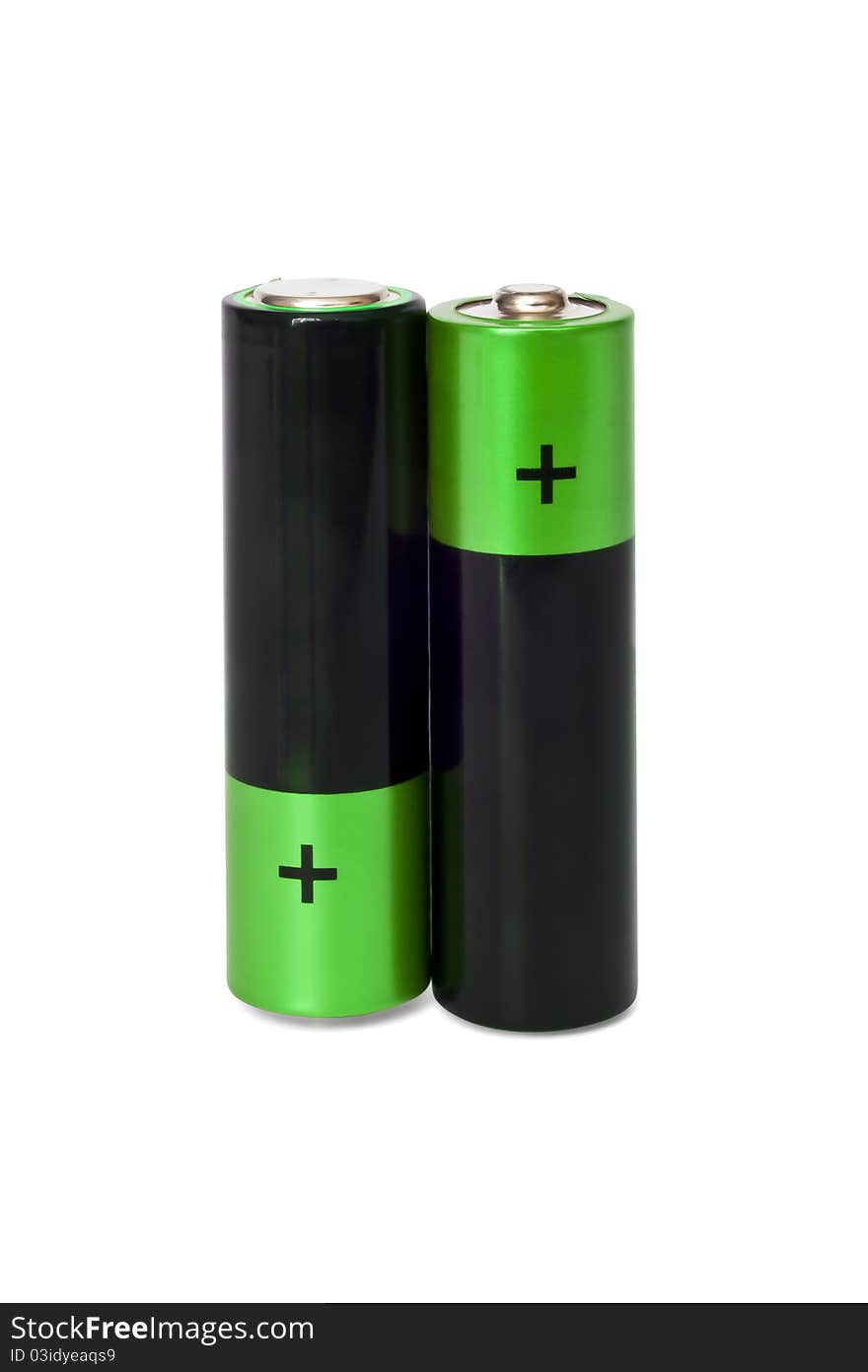 Two AA batteries standing