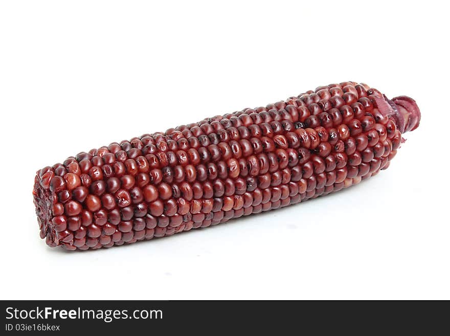 Boiled corn isolated on a white background.