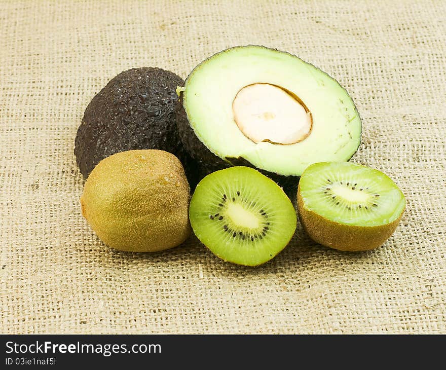 Organic mixed kiwi and avocado. Organic mixed kiwi and avocado