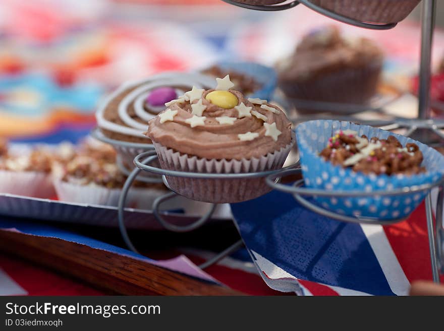 Iced cupcakes for a party