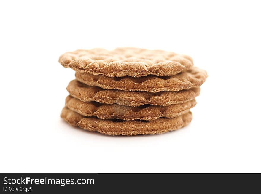 Rye crispbread isolated in white background. Rye crispbread isolated in white background