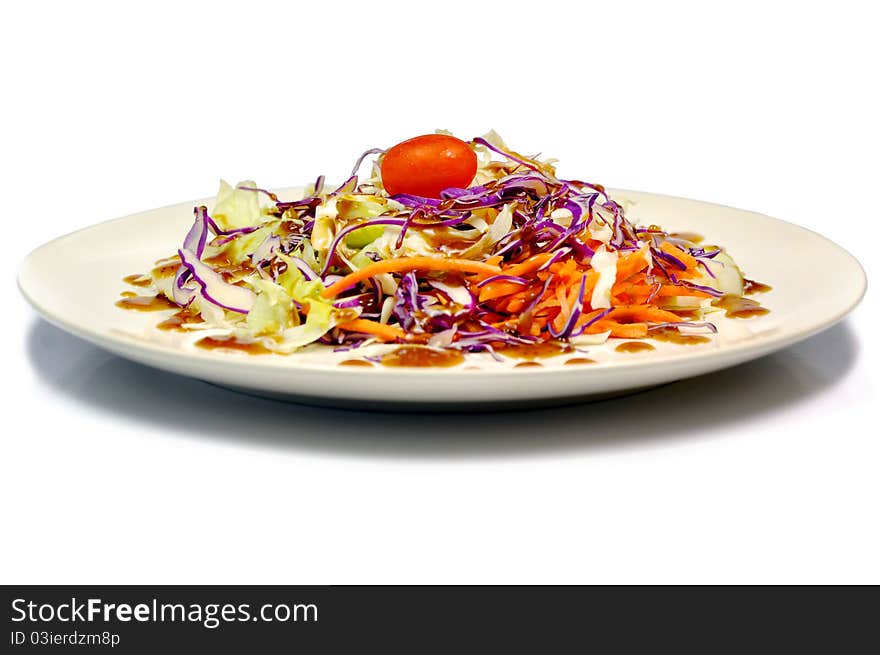 Vegetable salad with sesame oil sauce