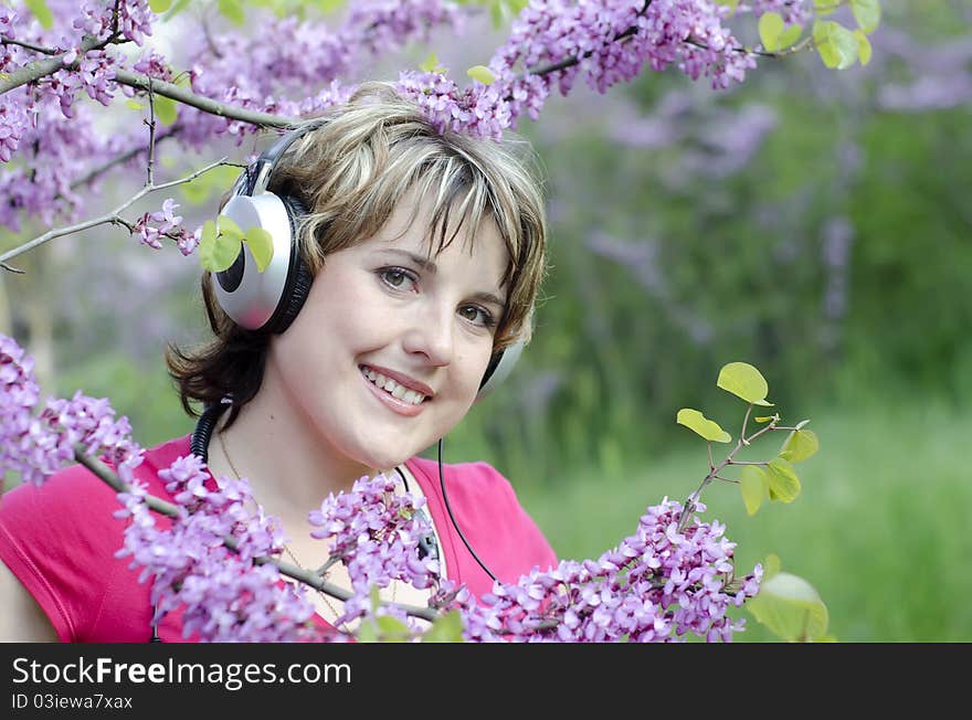 Yoing woman relaxing in nature