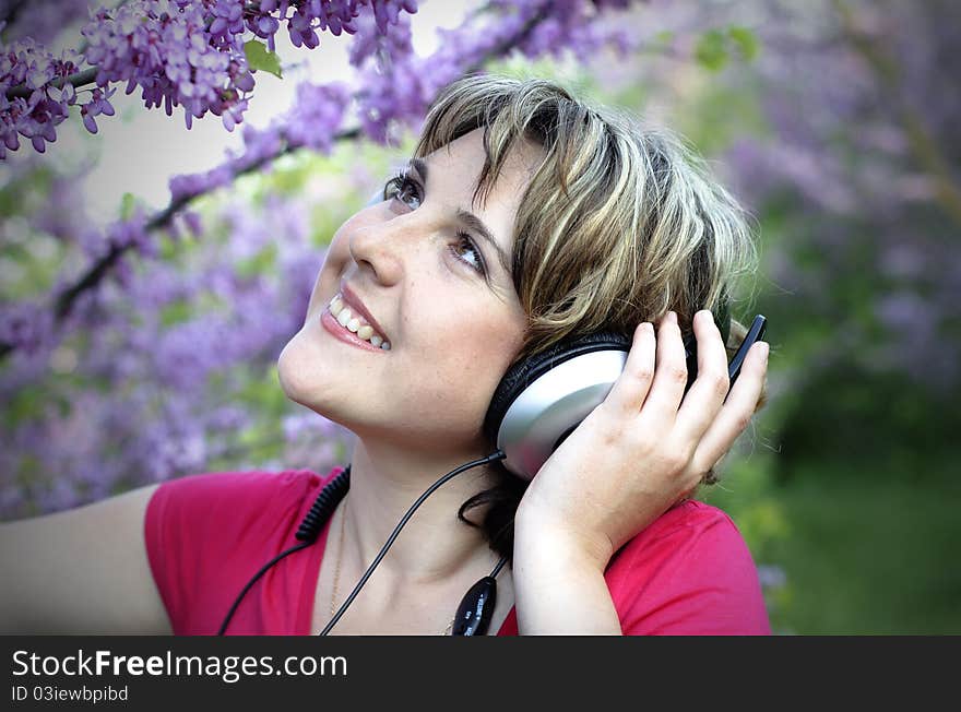 Yoing woman relaxing in nature