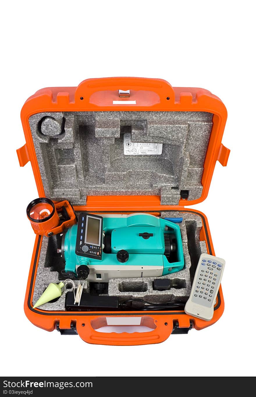 Survey equipment in carry case.