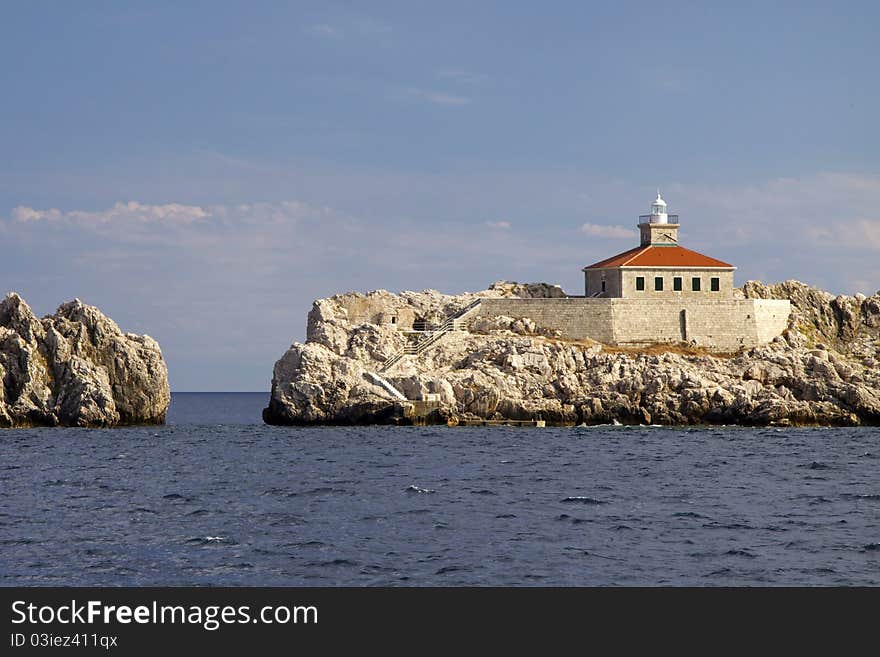 Croatia: Light house at the Adriatic Sea