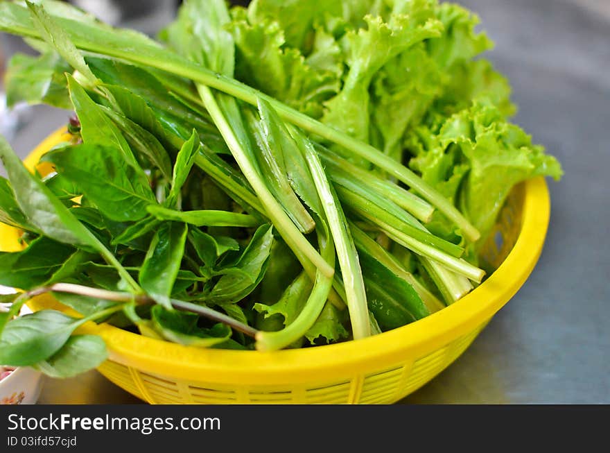 Variety of vegetables for Vietnamese food