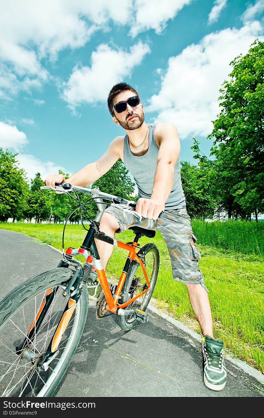 Young man cyclist