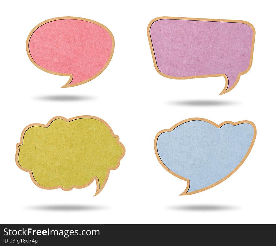 Speech bubbles from Recycle Paper