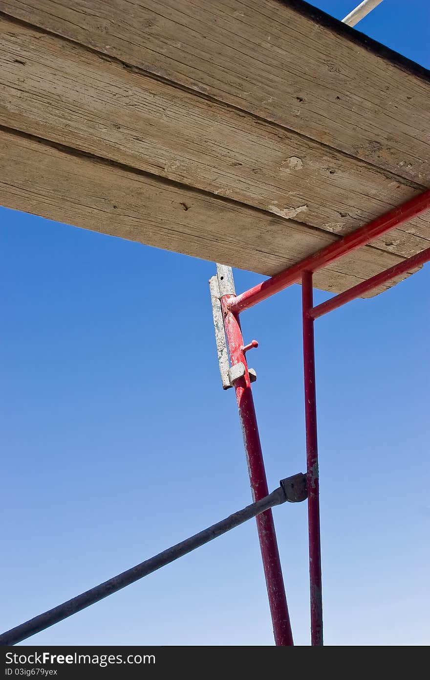 Close up on scaffolding for a building under construction. Close up on scaffolding for a building under construction