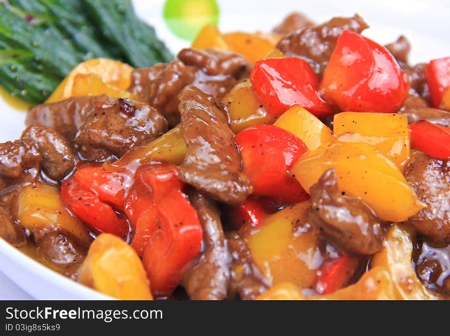 Black Pepper Beef is traditional Chinese food.