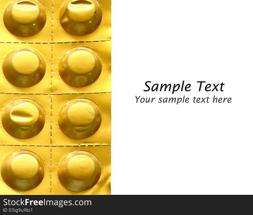 Pills pack isolated with copy space