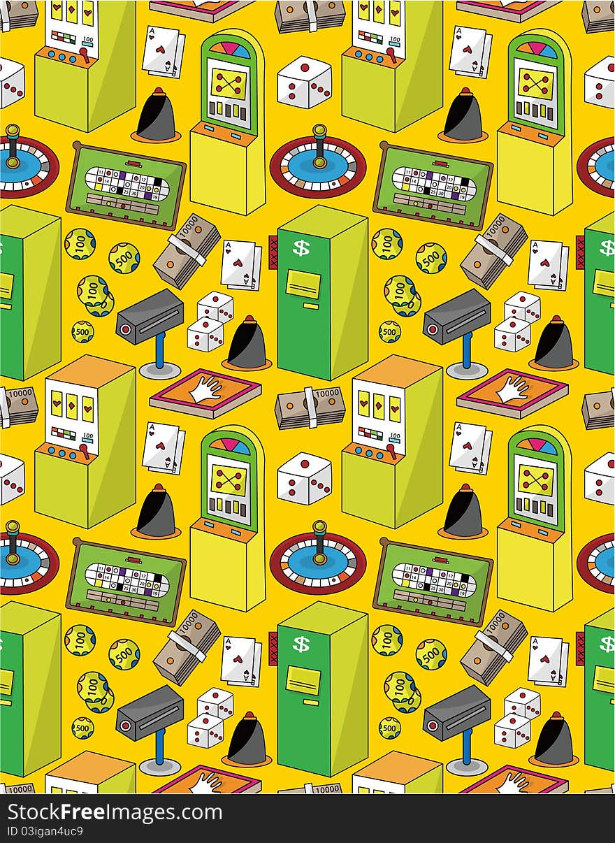 Seamless Cartoon Casino Pattern