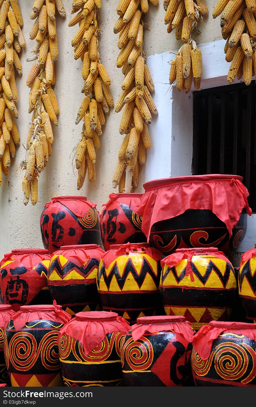 Drink pot in Chinese countryside