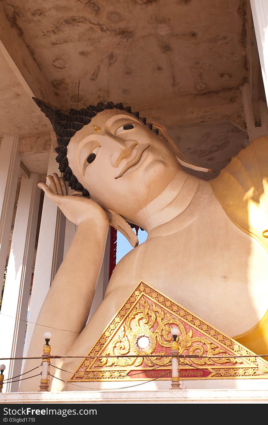 Buddha lay down sculpture in temple of Songkhla province thailand. Buddha lay down sculpture in temple of Songkhla province thailand