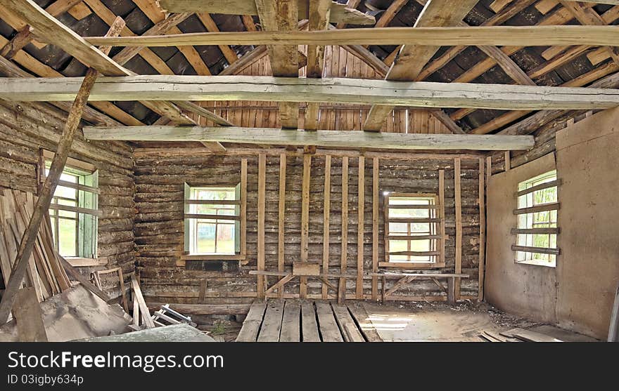 Panorama of abandoned house