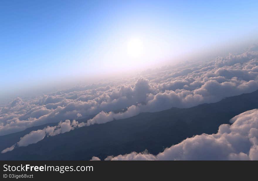 Clouds on a background the sky